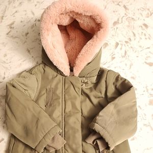 Toddler Girl's Olive Green & Pink Jacket
